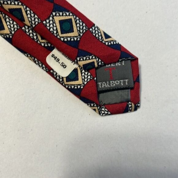 ROBERT TALBOTT RED SILK TIE - Picture 7 of 9
